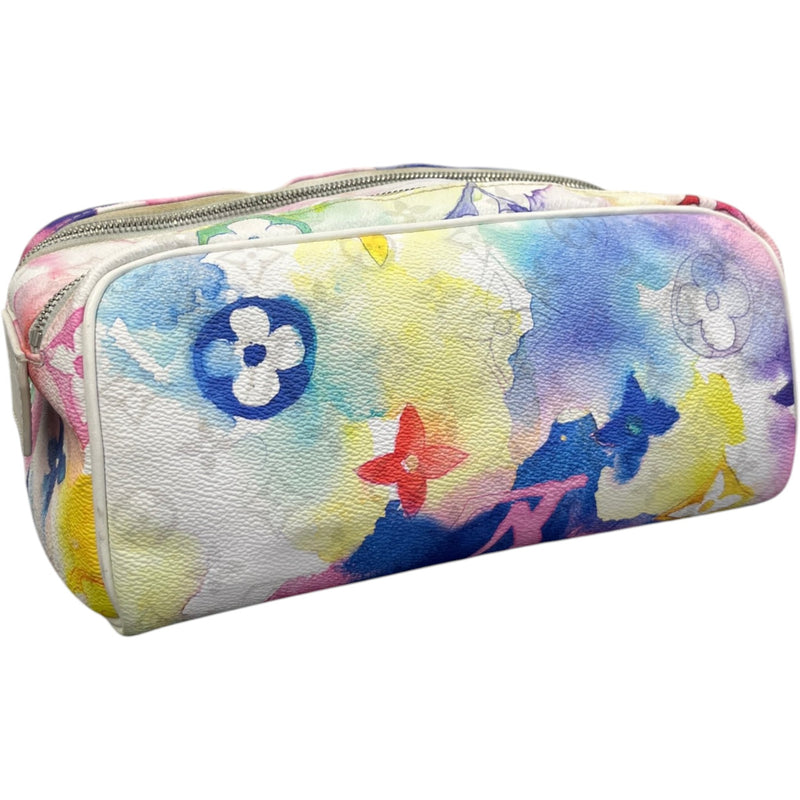 Men's Monogram Watercolour Dopp Kit Toiletry Bag White