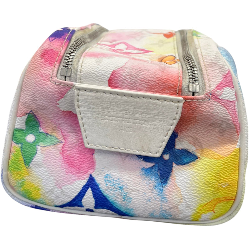 Men's Monogram Watercolour Dopp Kit Toiletry Bag White