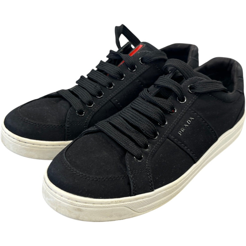 Women's Plaque Logo Low Trainers Black Size EU 37 / UK 4