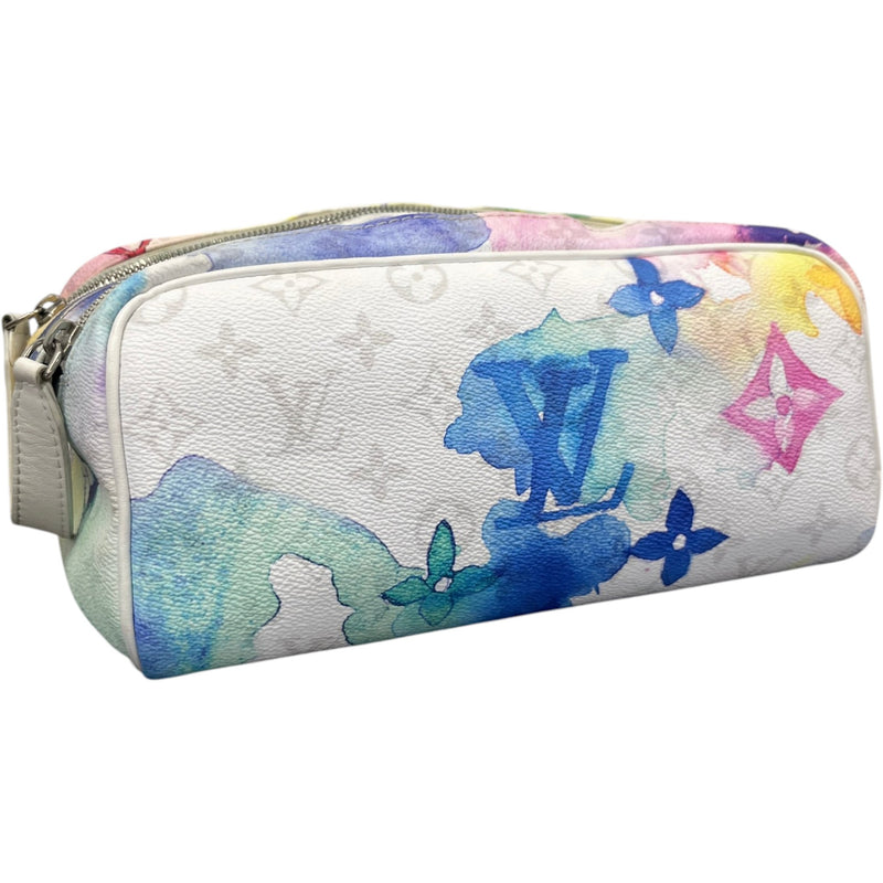 Men's Monogram Watercolour Dopp Kit Toiletry Bag White