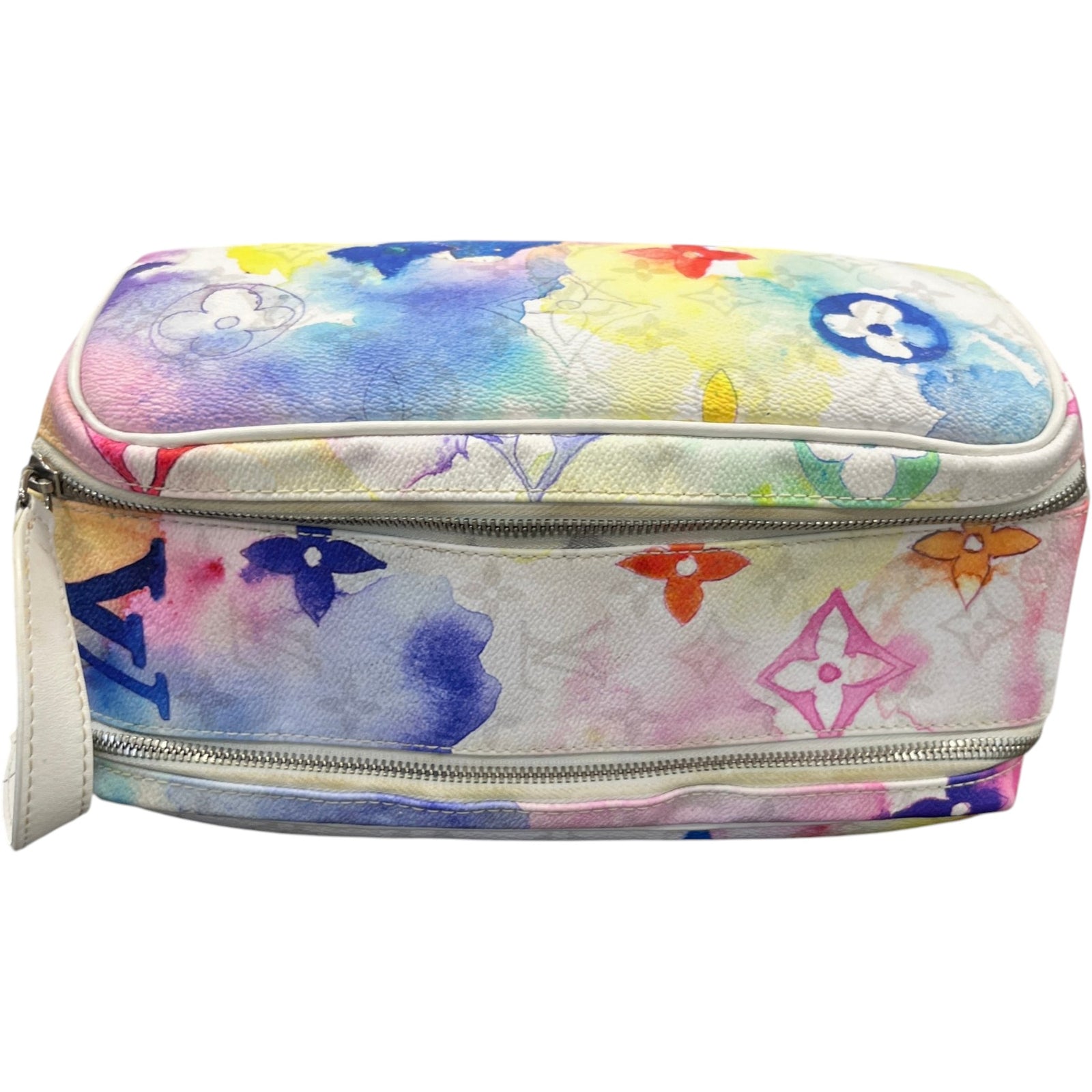 Men's Monogram Watercolour Dopp Kit Toiletry Bag White - Photo 9