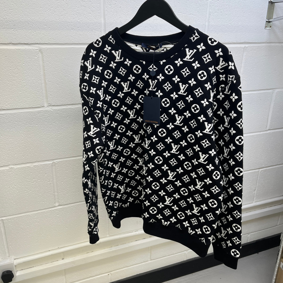Men's Monogram Jacquard Sweatshirt Black Size M - Photo 7