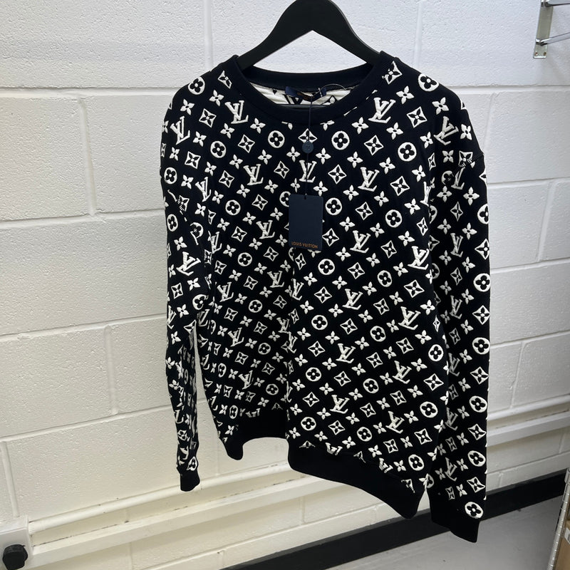 Men's Monogram Jacquard Sweatshirt Black Size M