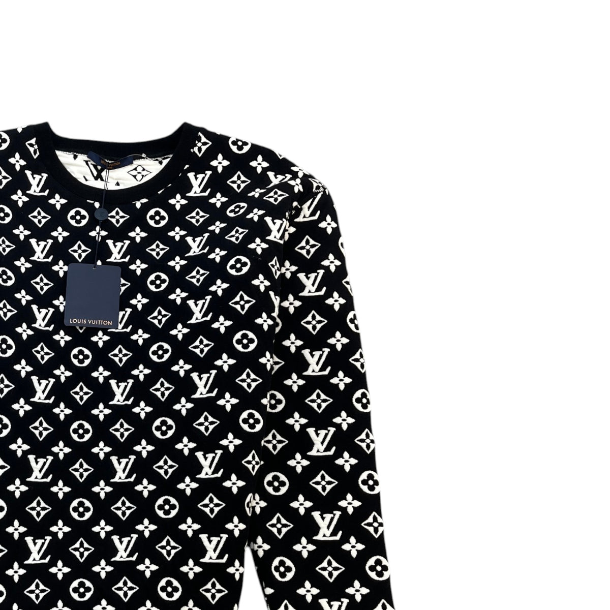 Men's Monogram Jacquard Sweatshirt Black Size M - Photo 3