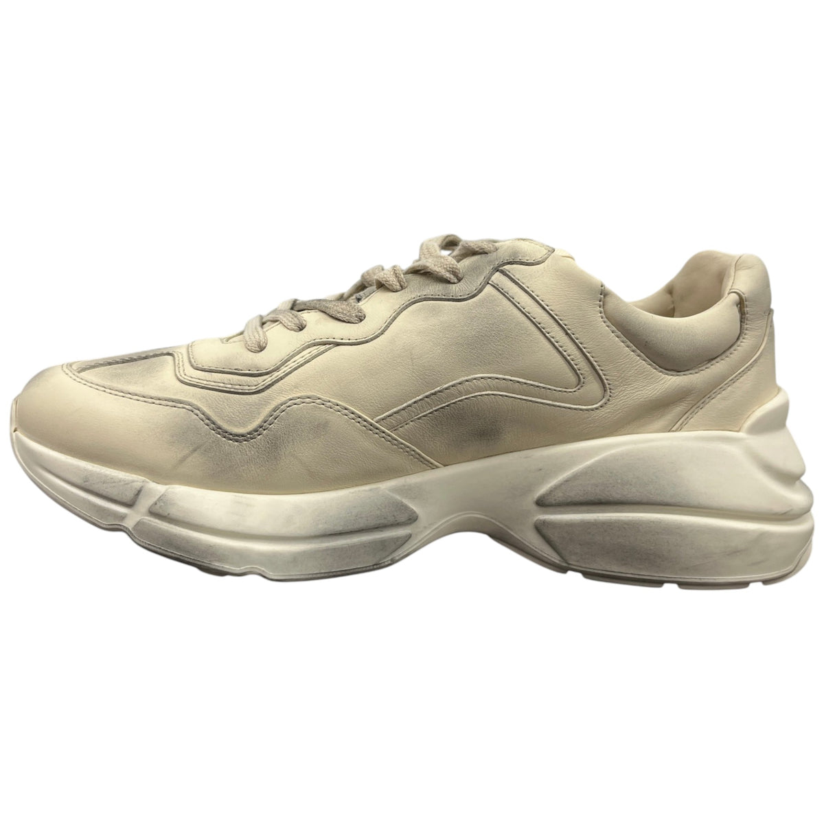 Men's Rhyton Distressed Low Trainers Beige Size UK 9 / EU 43 - Photo 2