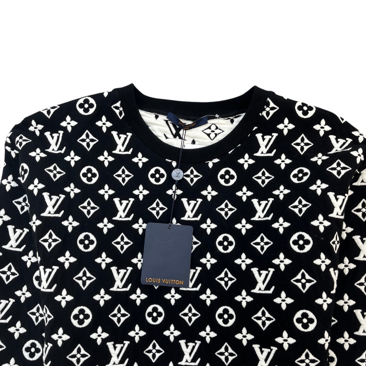 Men's Monogram Jacquard Sweatshirt Black Size M - Photo 5
