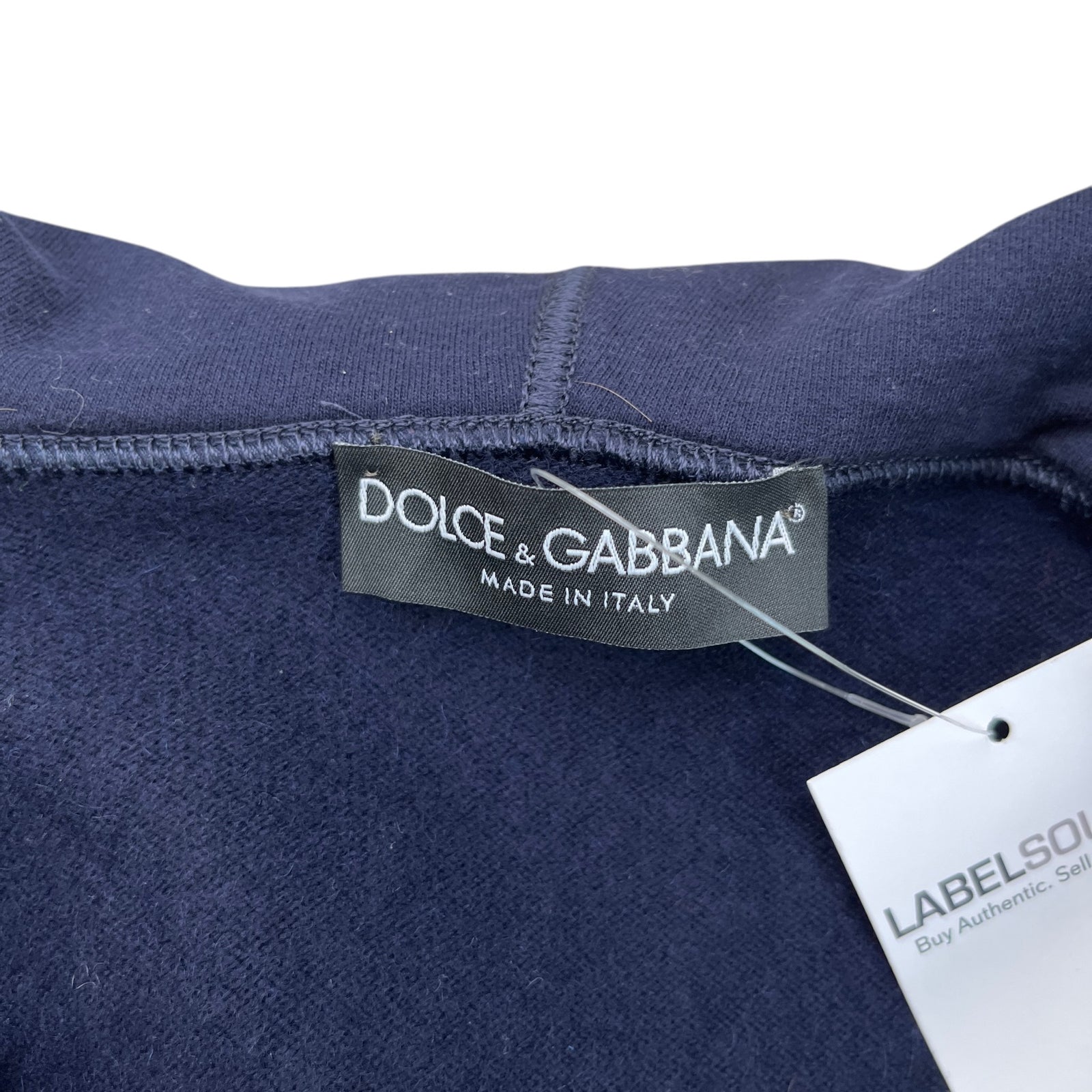 Men's Dg Logo Plaque Zip Up Hoodie Navy Size IT 50 / UK L - Photo 7