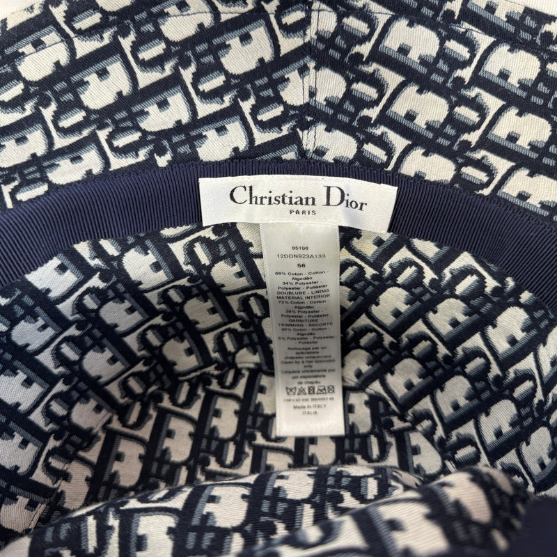 Women's Denim Oblique Lined Bucket Hat Navy