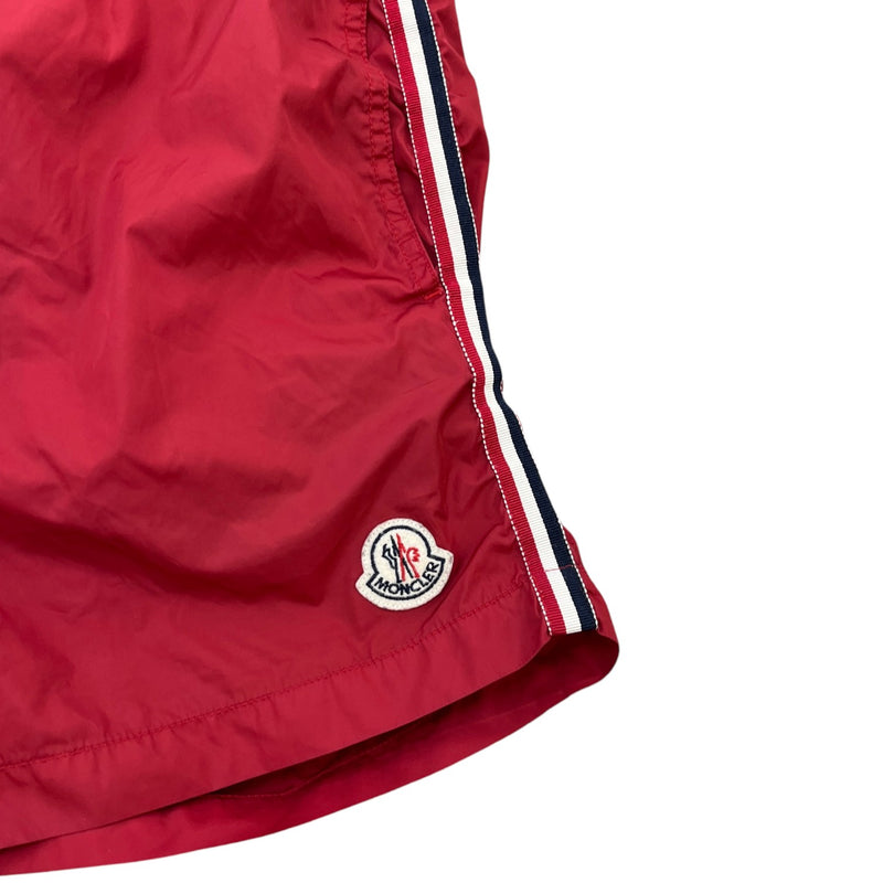 Men's Tricolour Trimmed Swim Shorts Red Size M