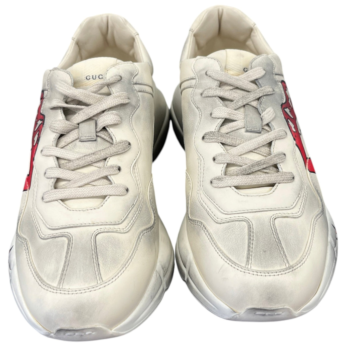 Men's Rhyton Distressed Low Trainers Beige Size UK 9 / EU 43 - Photo 6