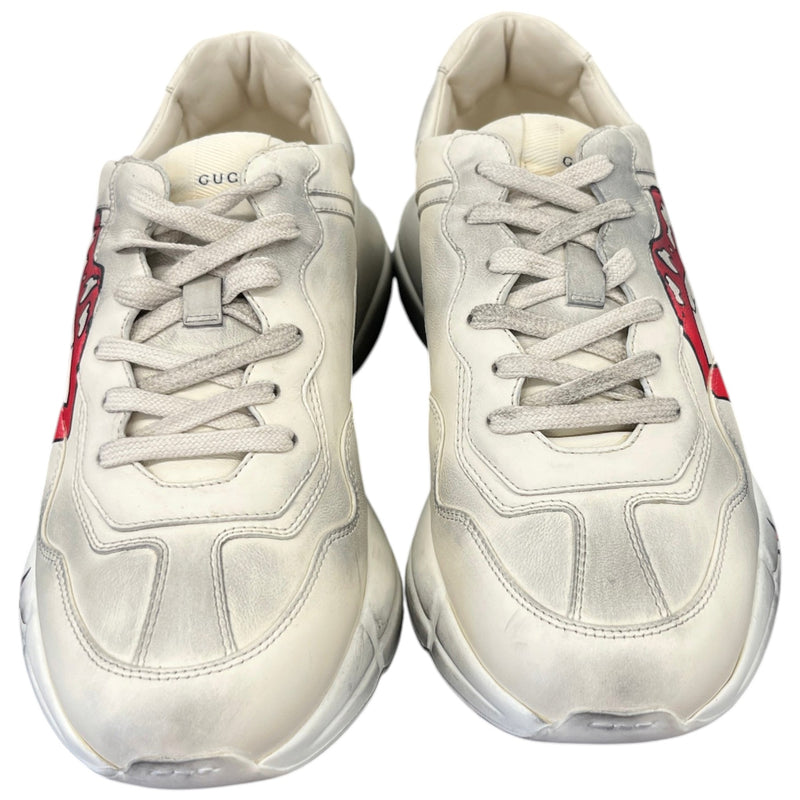 Men's Rhyton Distressed Low Trainers Beige Size UK 9 / EU 43