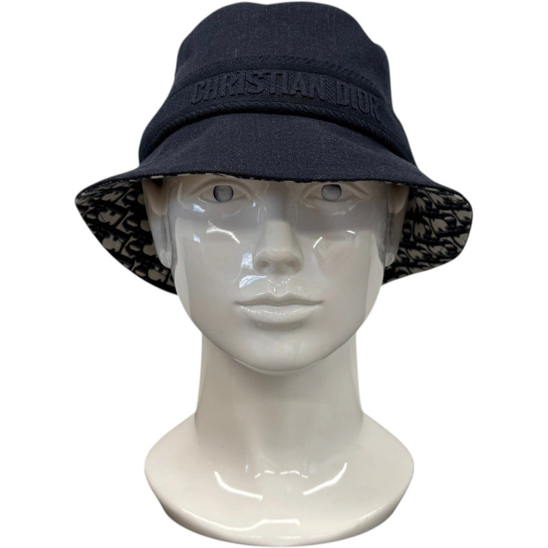 Women's Denim Oblique Lined Bucket Hat Navy