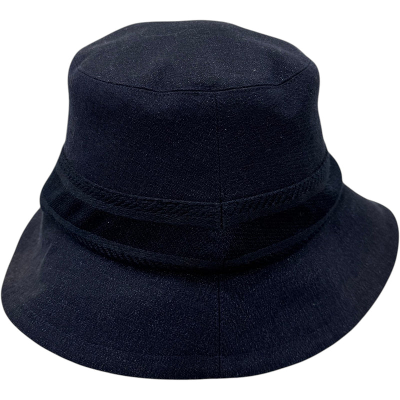 Women's Denim Oblique Lined Bucket Hat Navy
