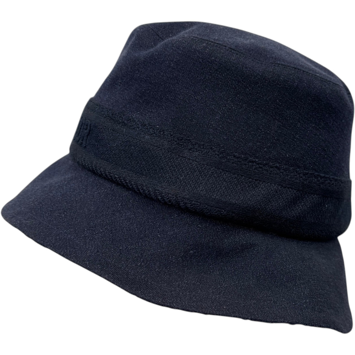 Women's Denim Oblique Lined Bucket Hat Navy - Photo 5