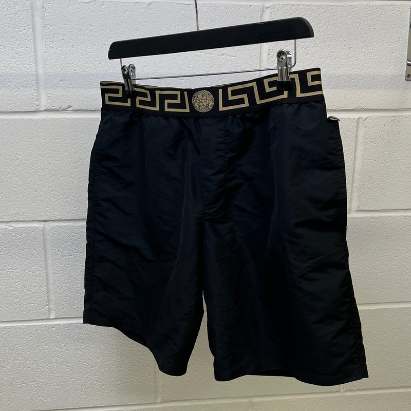 Men's Greca Border Swim Shorts Black Size S