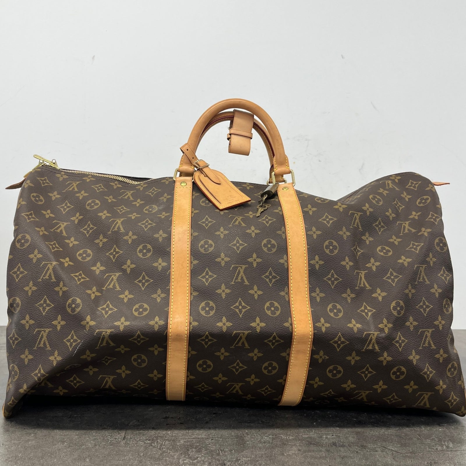 Women's Monogram Keepall 60 Travel Bag Brown - Photo 14
