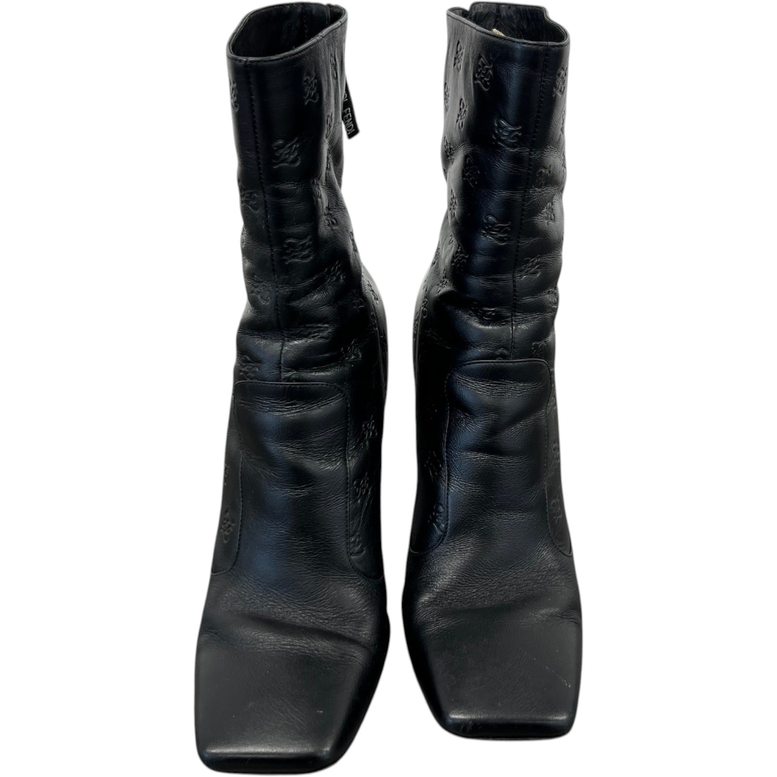 Women's Embossed Leather Boots Black Size EU 39 / UK 6 - Photo 6