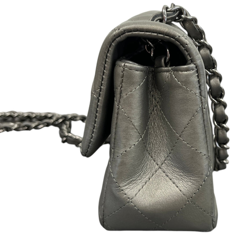 Women's Mini CC Quilted Lambskin Flap Handbag Grey