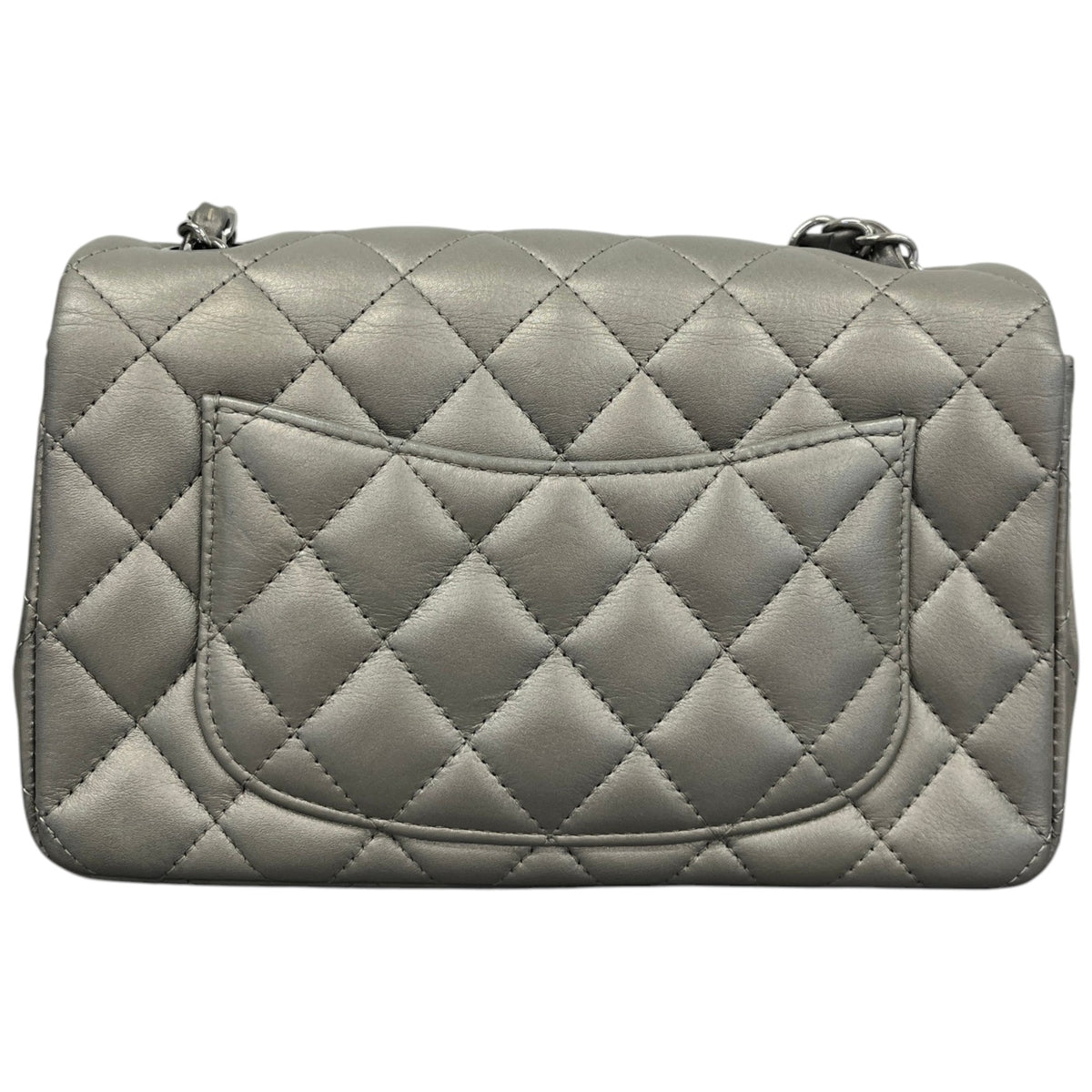 Women's Mini CC Quilted Lambskin Flap Handbag Grey - Photo 3