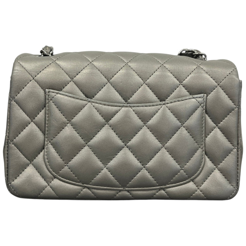 Women's Mini CC Quilted Lambskin Flap Handbag Grey
