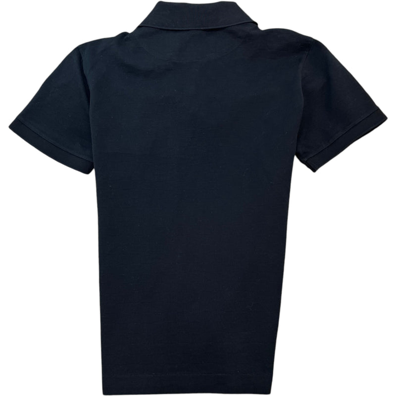 Men's Embroidered Logo Polo Shirt Black Size S