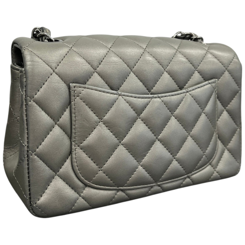Women's Mini CC Quilted Lambskin Flap Handbag Grey