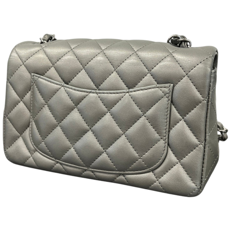 Women's Mini CC Quilted Lambskin Flap Handbag Grey