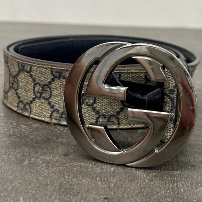 Men's GG Supreme Belt Beige Size 40"