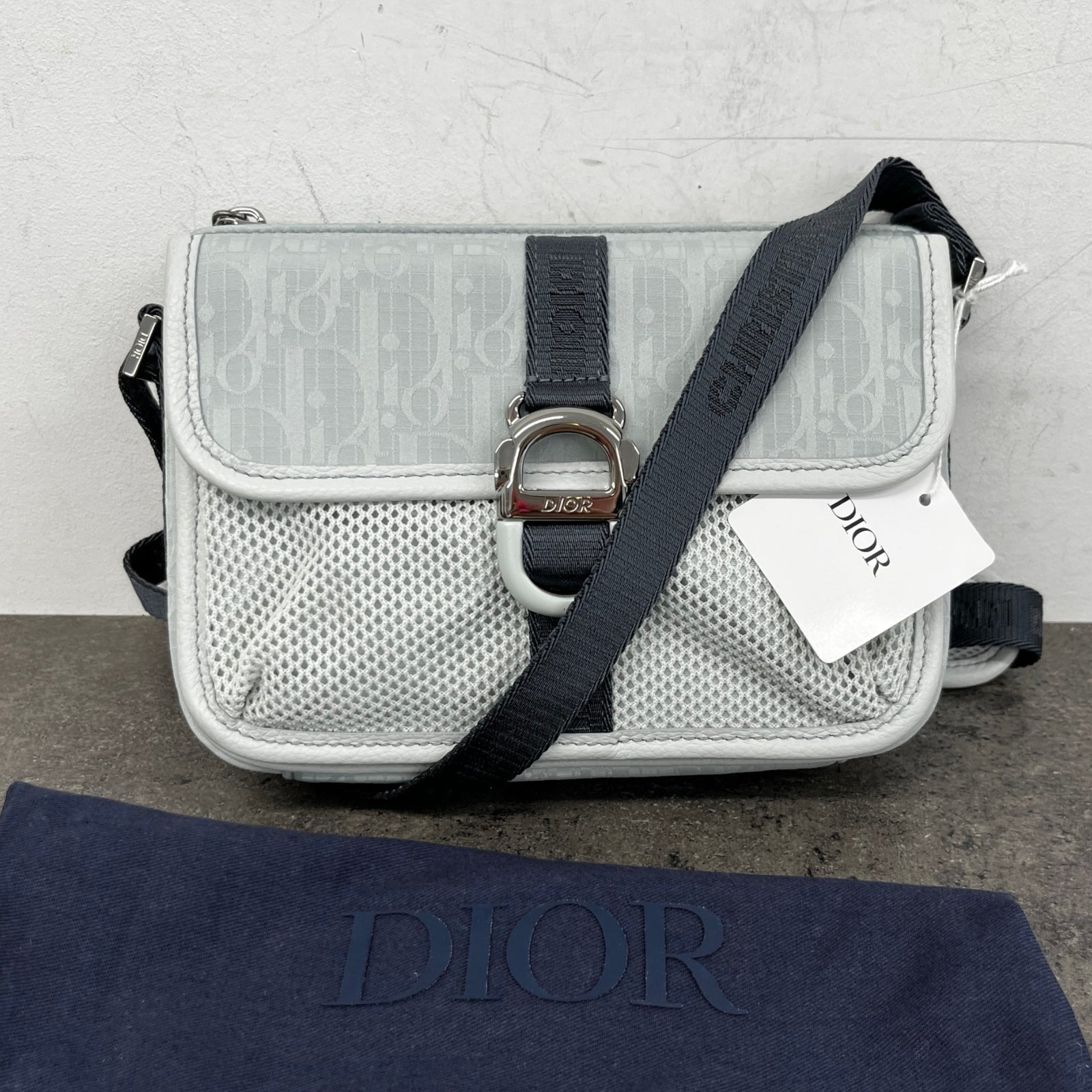 Men's Parley Oblique Mini Messenger Bag Blue - Photo 12