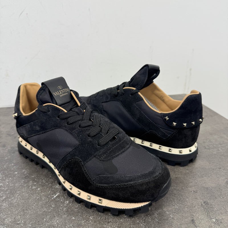 Men's Rockstud Low Trainers Black Size EU 41 / UK 7