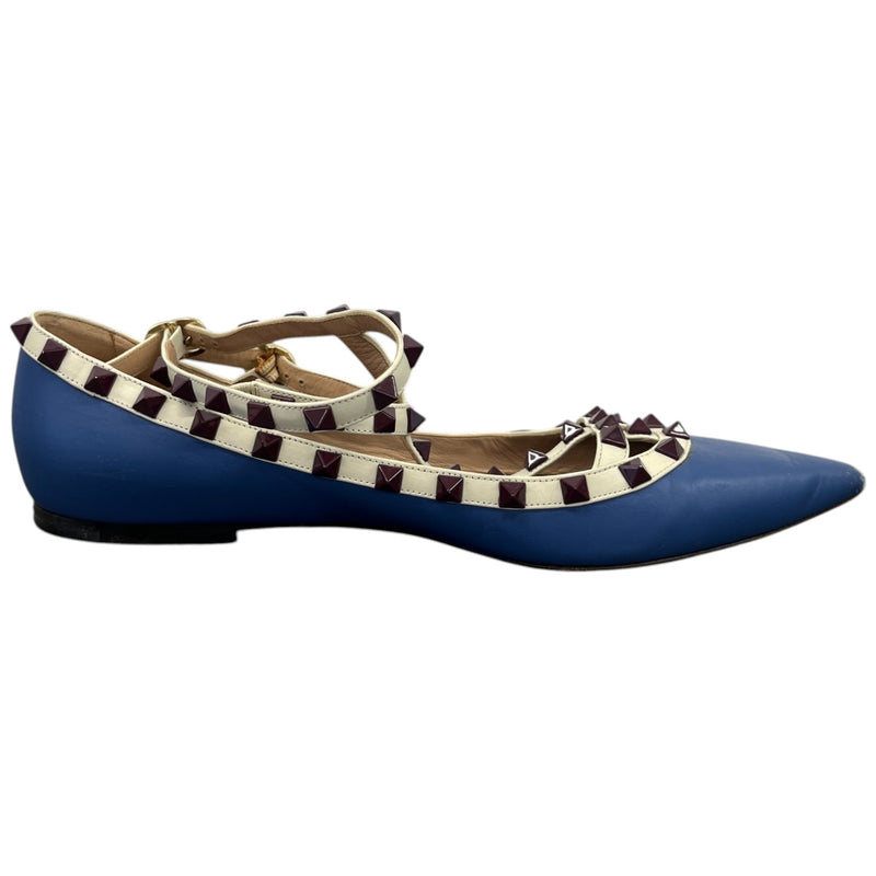 Women's Rockstud Mules Blue Size UK 6.5 / EU 39.5