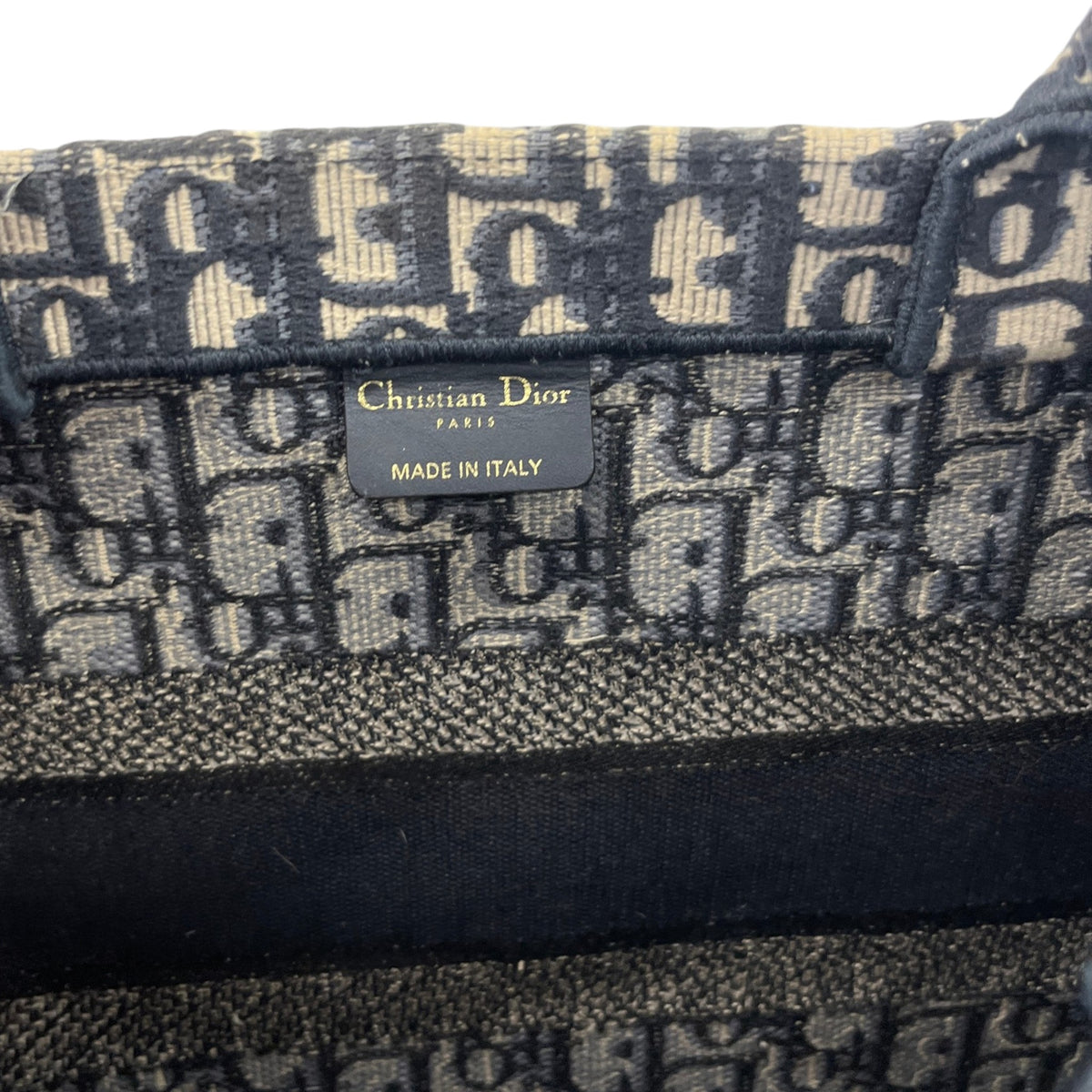Women's Oblique Canvas Tote Medium Handbag Navy - Photo 12
