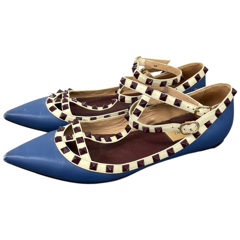 Women's Rockstud Mules Blue Size UK 6.5 / EU 39.5