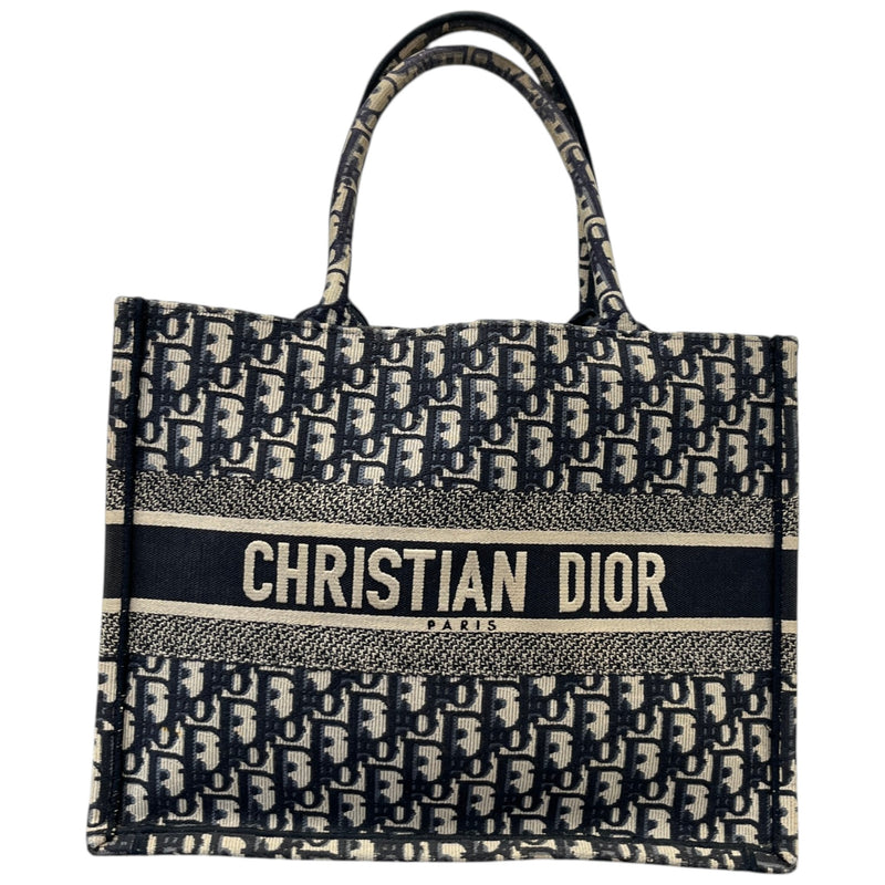 Women's Oblique Canvas Tote Medium Handbag Navy