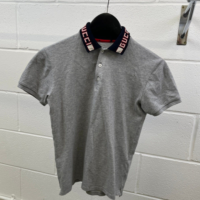 Men's Collar Logo Boys Size 12Years Polo Shirt Grey Size 12Y