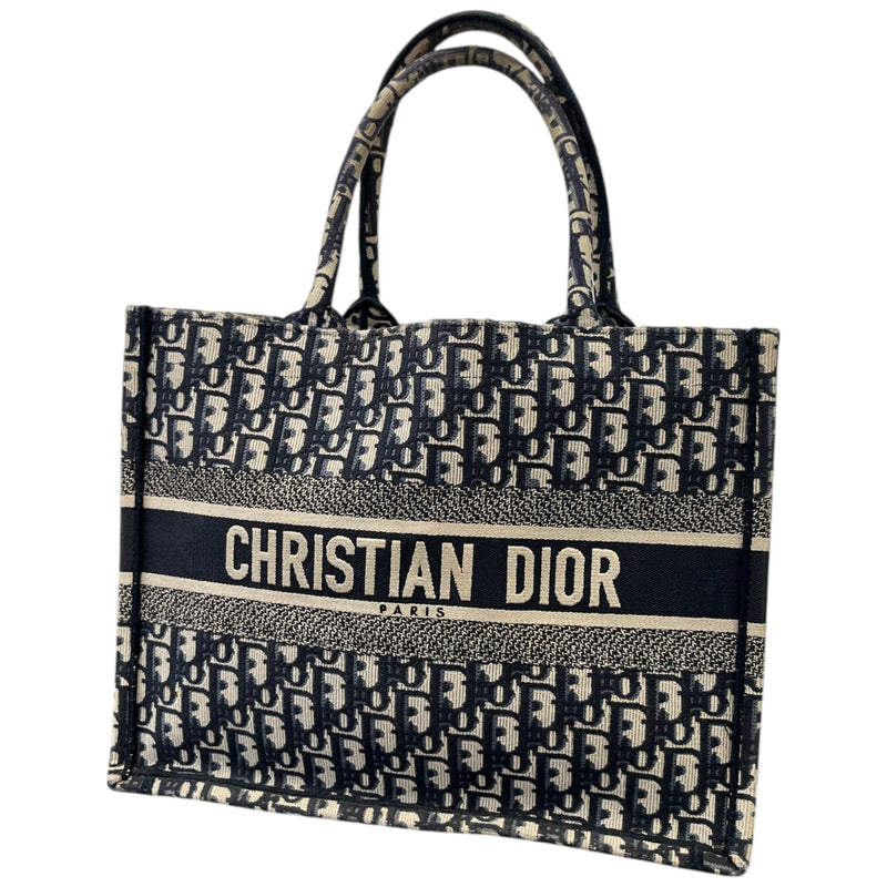 Women's Oblique Canvas Tote Medium Handbag Navy