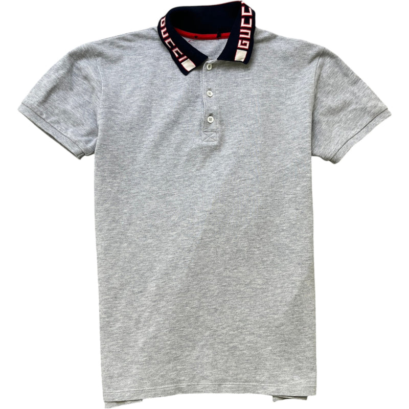 Men's Collar Logo Boys Size 12Years Polo Shirt Grey Size 12Y
