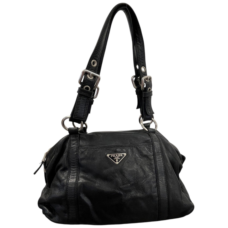 Women's Triangle Plaque Handbag Black