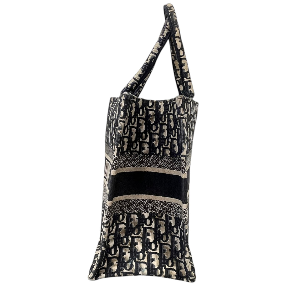 Women's Oblique Canvas Tote Medium Handbag Navy - Photo 6