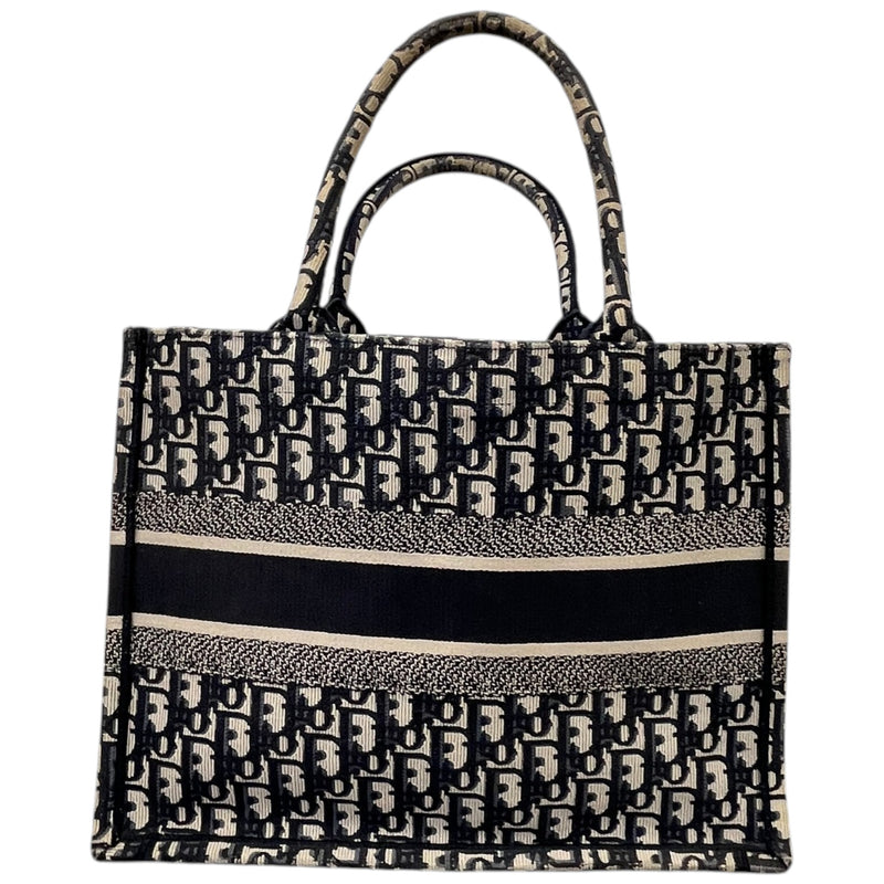 Women's Oblique Canvas Tote Medium Handbag Navy