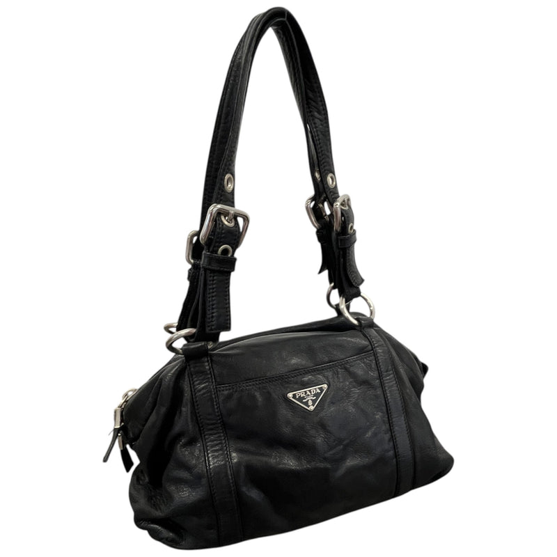 Women's Triangle Plaque Handbag Black