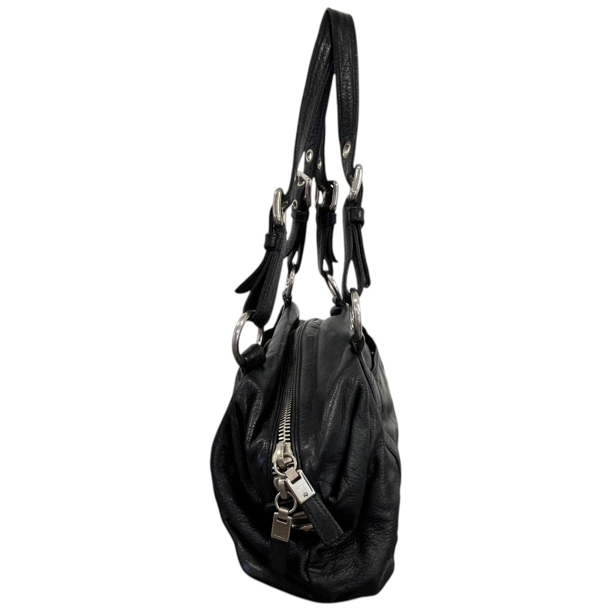 Women's Triangle Plaque Handbag Black - Photo 6