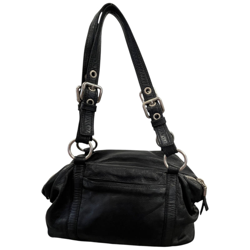 Women's Triangle Plaque Handbag Black