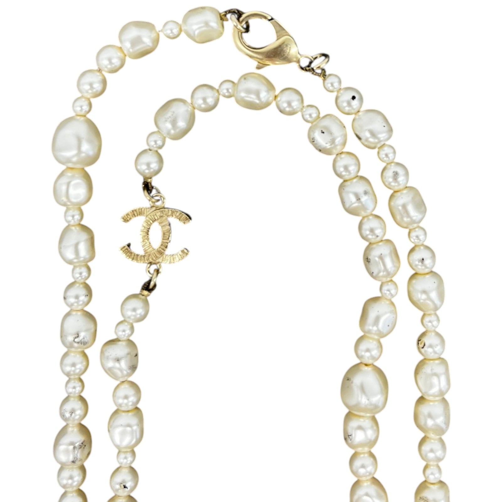Women's Long Pearl Necklace Cream - Photo 5