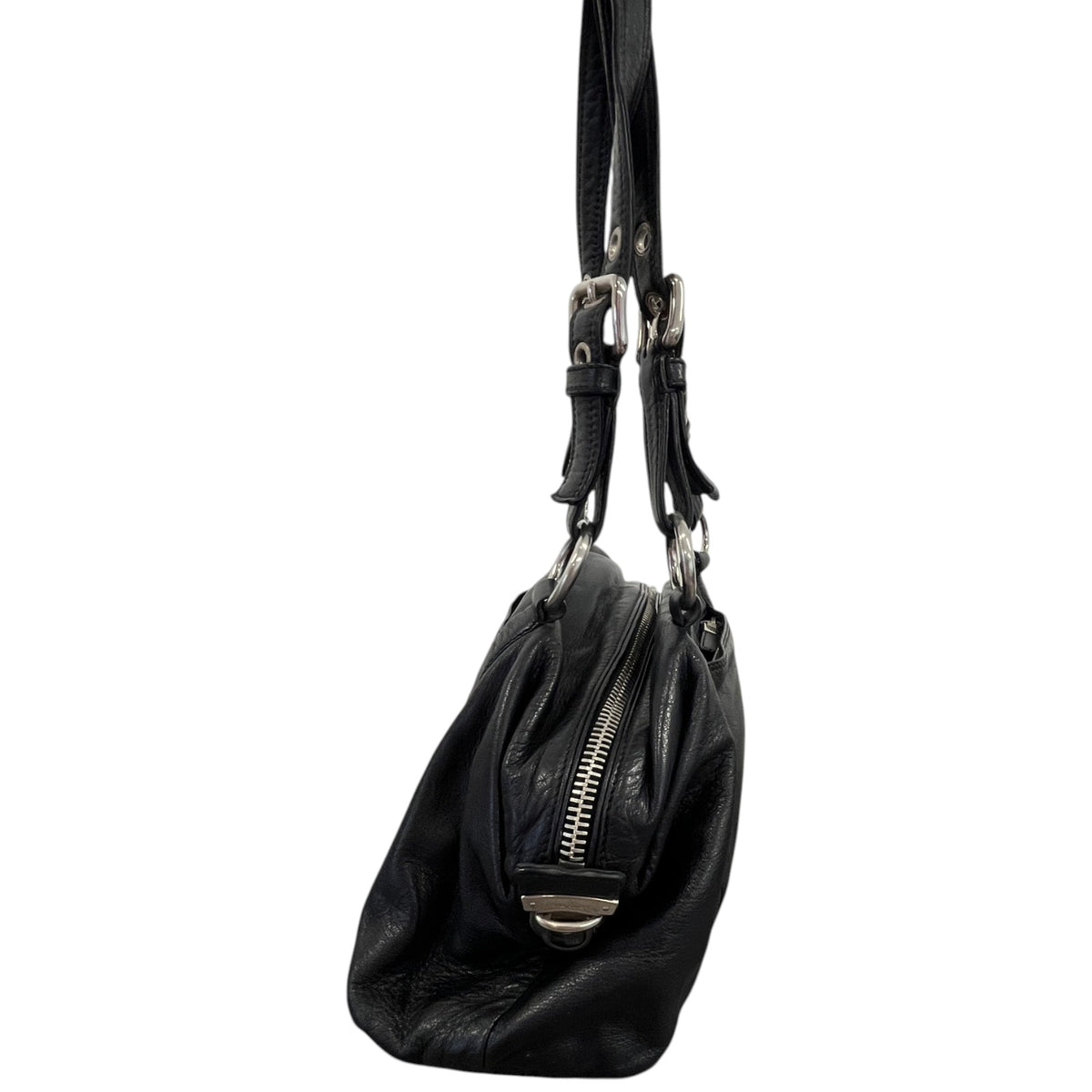 Women's Triangle Plaque Handbag Black - Photo 7