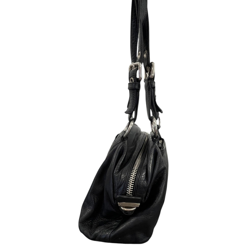 Women's Triangle Plaque Handbag Black