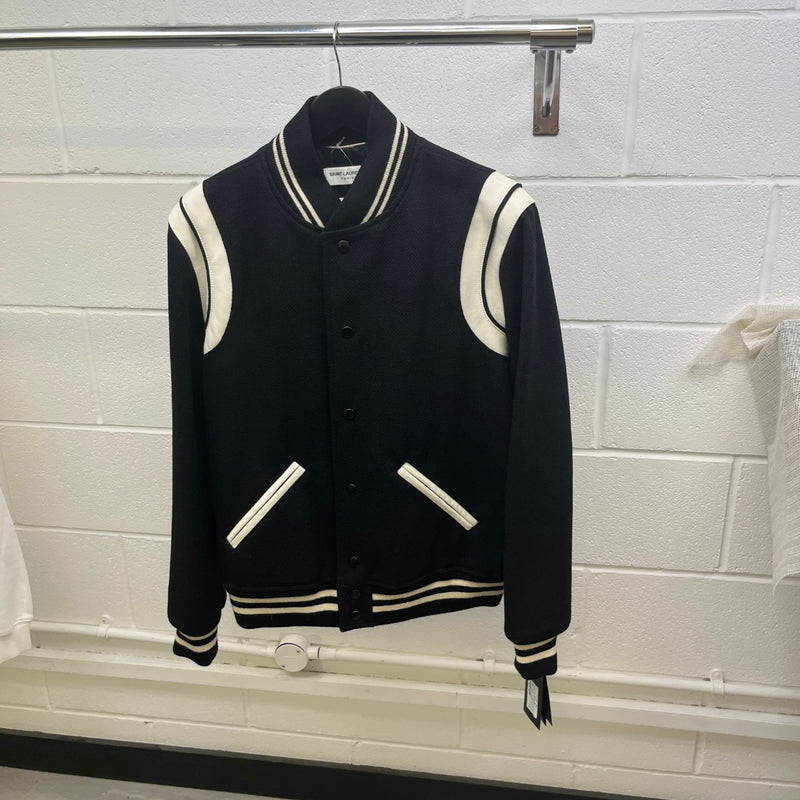 Men's Teddy Varsity Jacket Black Size L