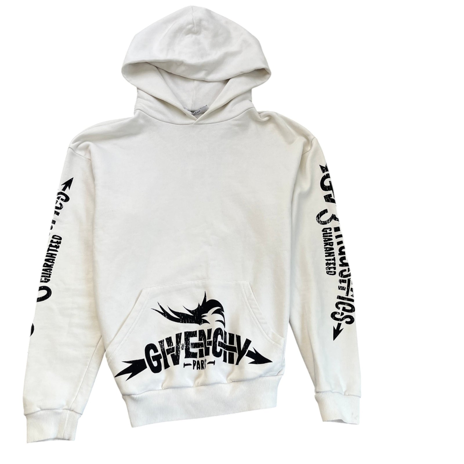 Men's Logo Print Hoodie White Size S - Photo 1