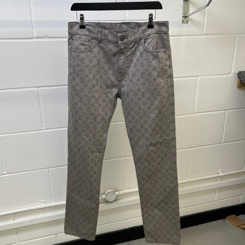 Men's Monogram Slim Jeans Grey Size Waist 31"