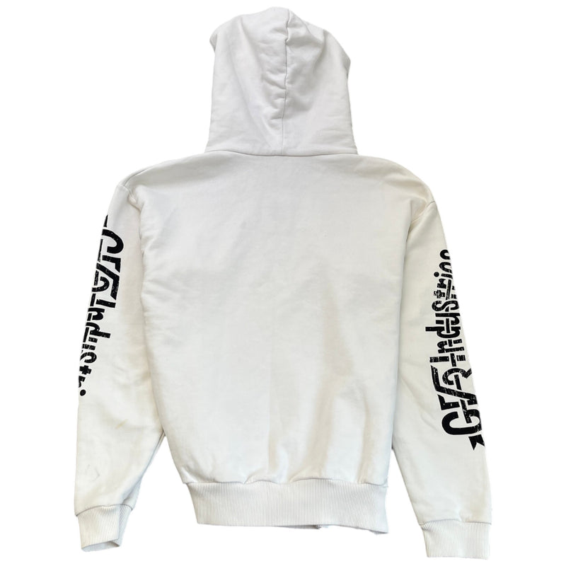 Men's Logo Print Hoodie White Size S